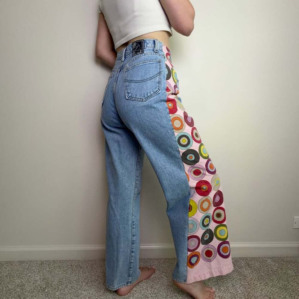 Vintage Upcycled Groovy Wide Leg Jeans